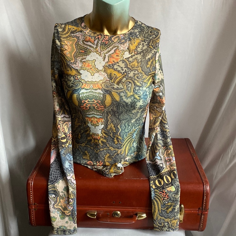 Top shop printed sheer body suit